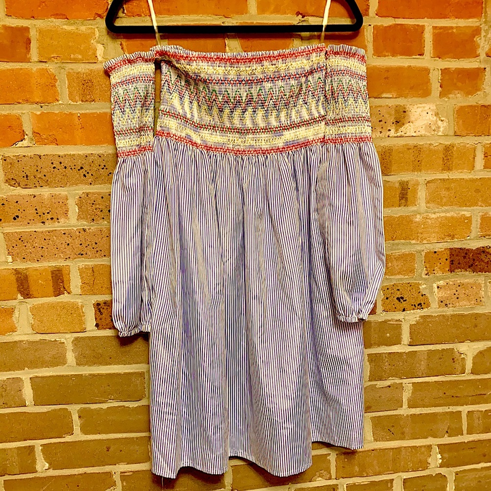 Off the Shoulder Striped Dress